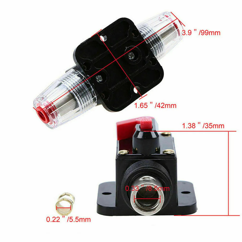 Efficient 12V 24V DC Car Audio Circuit Breaker Fuse Holder Includes Waterproof Features and Manual Reset for Optimal Protection