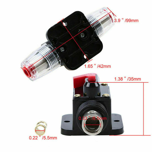Efficient 12V 24V DC Car Audio Circuit Breaker Fuse Holder Includes Waterproof Features and Manual Reset for Optimal Protection