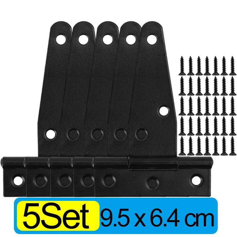 Iron Cold Rolled Steel T Shape Hinge Iron Triangle Hinge Sturdy Shed Hinge Door Gate Hinges for Home Store Furniture Hardware