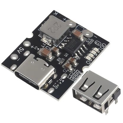 Type-C USB 5V 2A Boost Converter Step-Up Power Module with Lithium Battery Charging Protection and LED Display