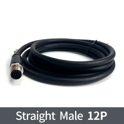 2m M12 Waterproof Sensor Cable Male & Female Connector 4/5/8/12 Pin Integrated Injection Molded