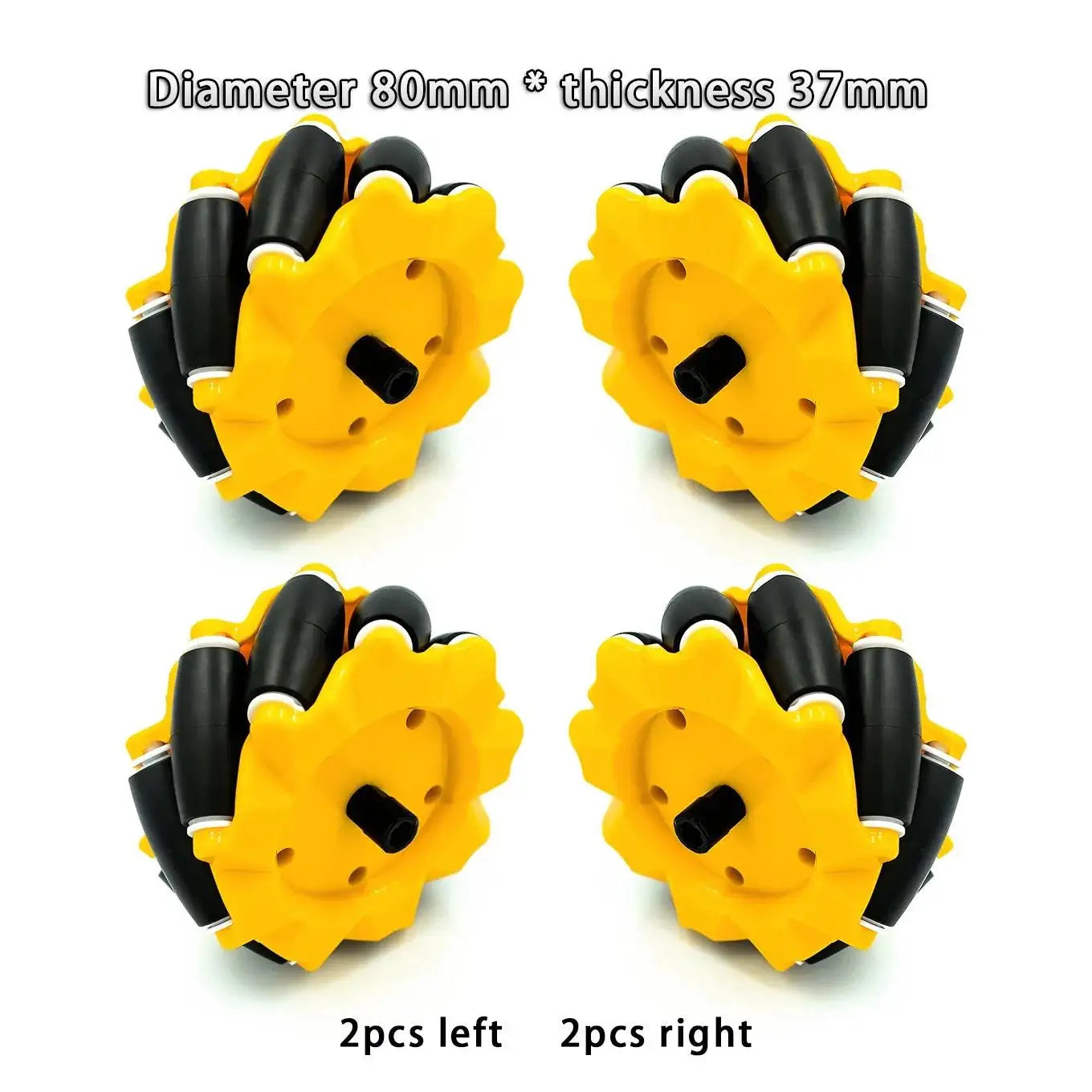 Omnidirectional Mecanum Wheels for TT Motor Robots with 6mm Bushings