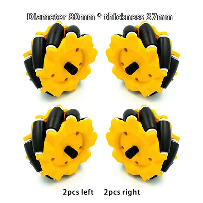 Omnidirectional Mecanum Wheels for TT Motor Robots with 6mm Bushings