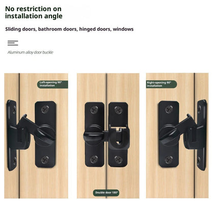 New Punch-free Hasp Latch Door Lock Black Cabinet Locks Kids Safety Lock  Sliding Door Anti-pried Hook Lock Hardware