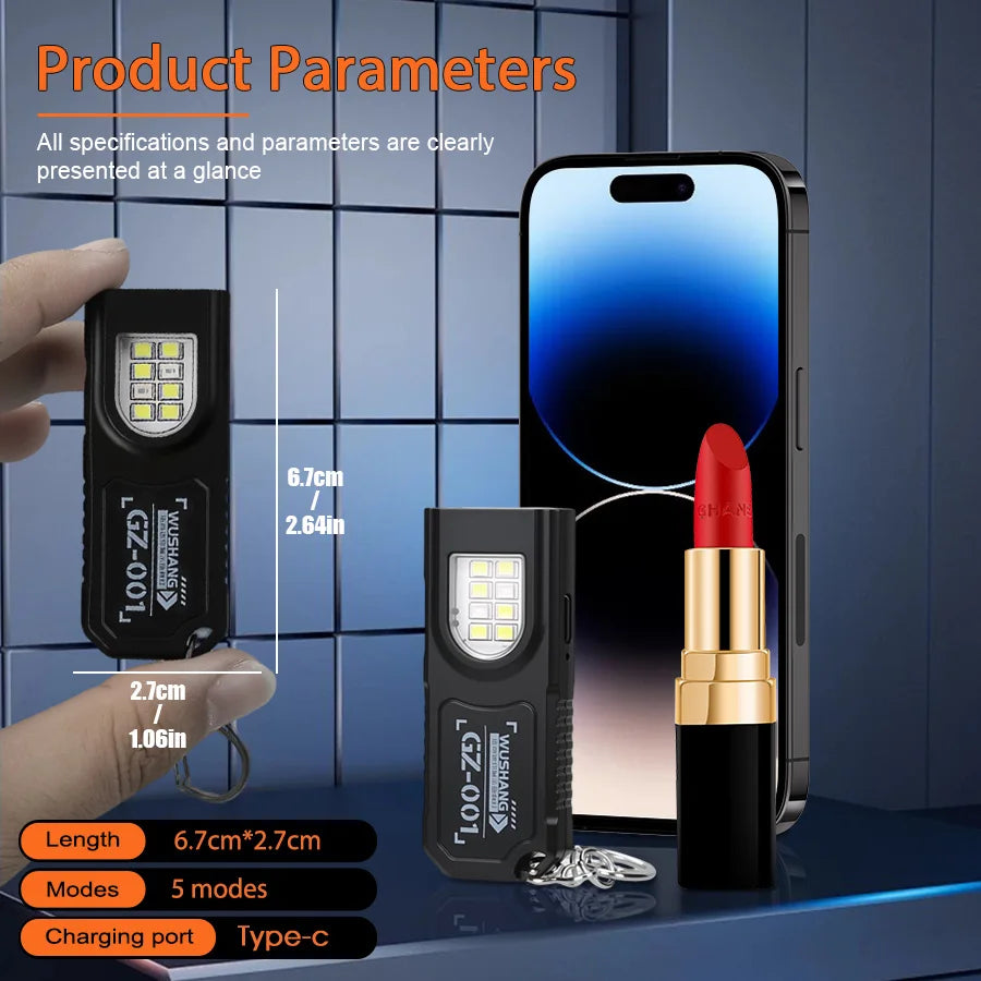 Rechargeable Mini Flashlight Super Bright COB Portable Work Light W/Magnetic Base Strobe Pen Clip-On Light Camping Emergency