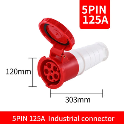 Industrial IP67 Plug 3/4/5 Pin 125A Waterproof Dustproof Socket Male and Female Wall Mounted Panel Concealed Conductor 380V 415V