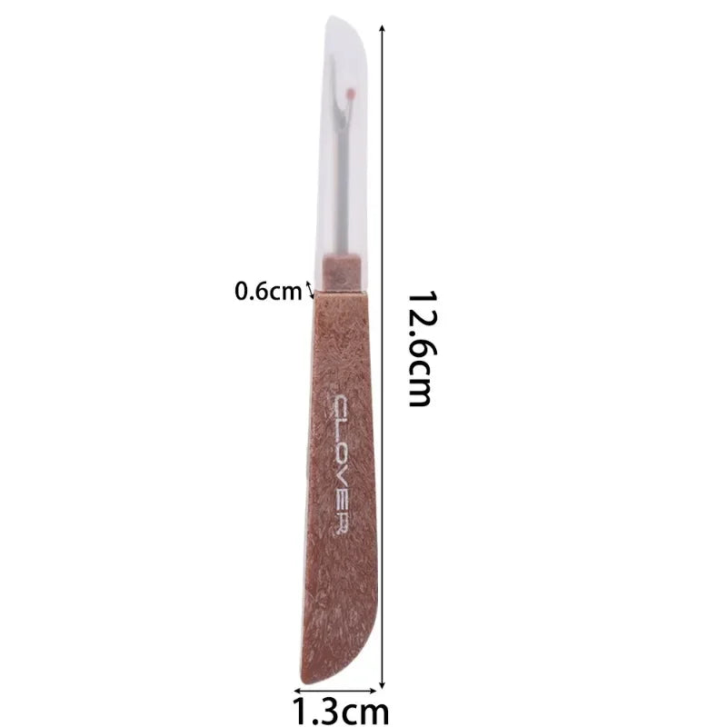 Steel Thread Cutter & Seam Ripper – Sewing Stitch Removal Knife with Wooden Handle for DIY Sewing & Needle Craft (1/10pcs)
