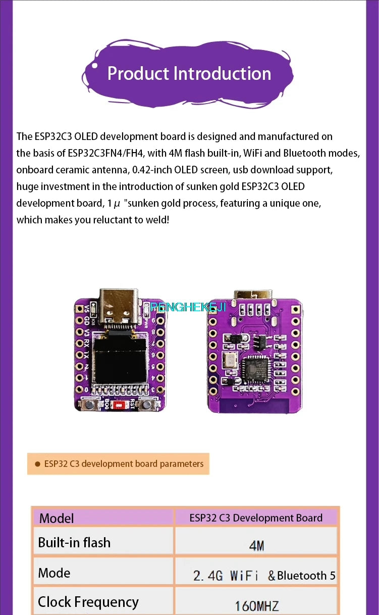 ESP32-C3 SuperMini Development Board with 0.42" OLED Module and Ceramic Antenna WiFi Bluetooth