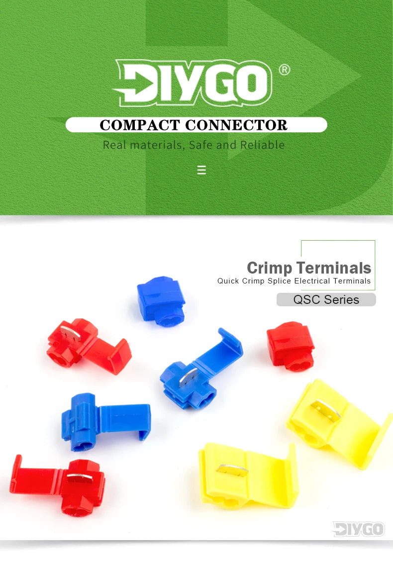 Quick Splice Wire Connector Scotch Lock Snap AWG22-10 Insulated Crimp Electrical Wiring Terminal