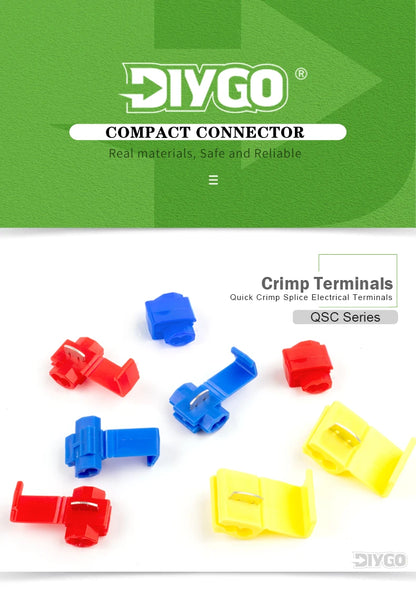 Quick Splice Wire Connector Scotch Lock Snap AWG22-10 Insulated Crimp Electrical Wiring Terminal