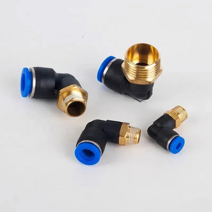 PL 4-12mm Pneumatic Elbow Quick Connector with 1/8-1/2 Thread PL Series Air Hose Fittings for Industrial PL6/8/10