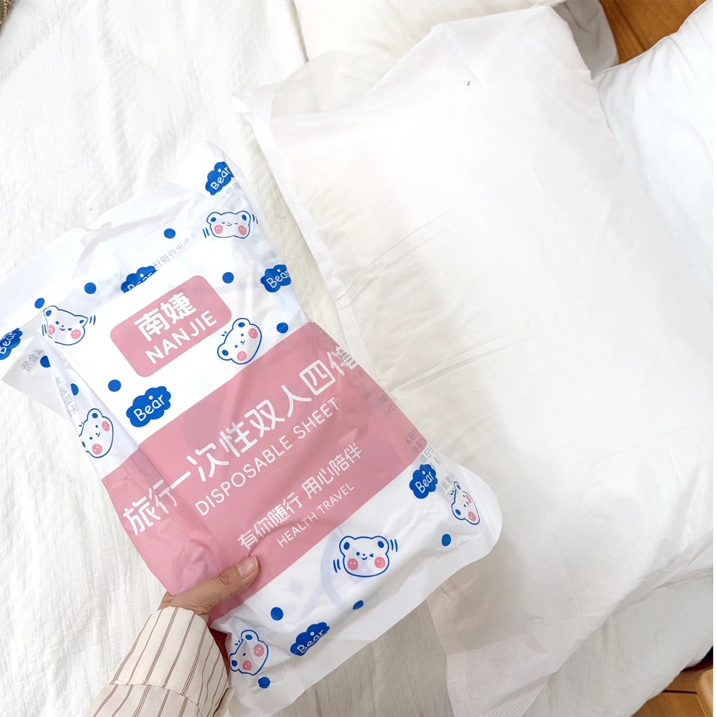 Disposable Non-Woven Bedding Set – Waterproof Travel Duvet Cover, Bed Sheet & Pillowcase Set for Hotel & Portable Travel Use