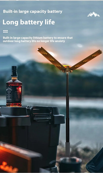 8000MAH Multifunctional Telescopic Camping Light LED Floodlight Flashlight with Stepless Dimming Charge Outdoor Tent Flashlight