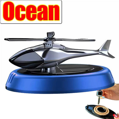 Solar Powered Rotating Helicopter Air Freshener Aromatherapy Decor