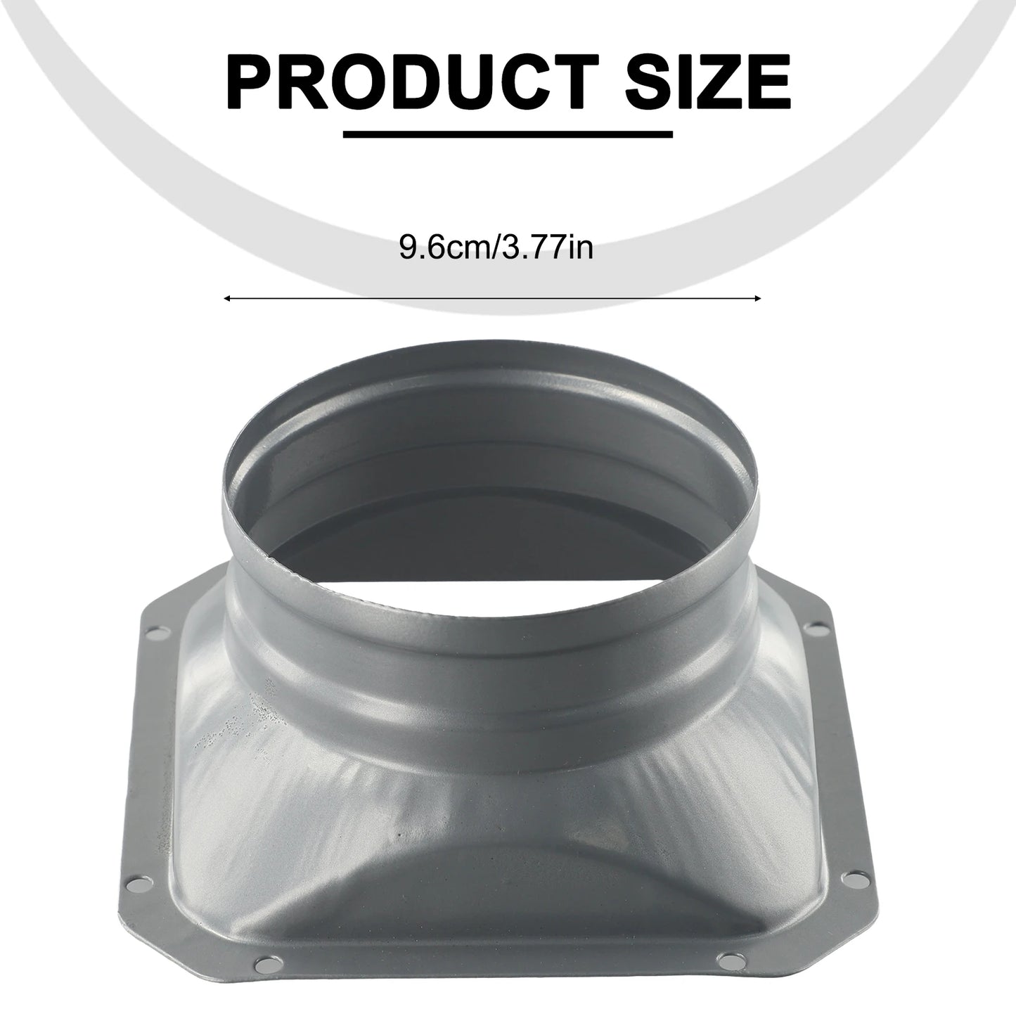 For Kitchen Hood Ventilator Pipe Connecting Vent Flange Exhaust Duct 4-10inch Electrostatic Spray Metal Silver-gray