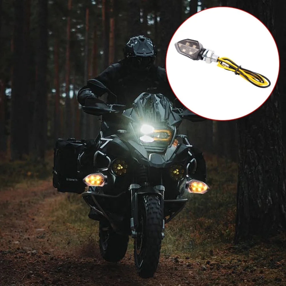 4/2pcs Mini Motorcycle Smoke Lens Turn Signal Light 5LED 12V Amber Blinker Lamp Motorcycle Universal Led Blinker Indicator Light