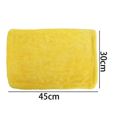 Multifunction Absorbent Microfiber Car Wash Towel Drying Cloth Rag for Auto Detailing Cleaning Polishing Waxing 45x30cm Yellow