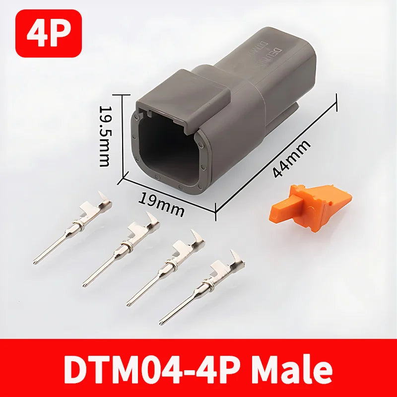 2-12 Pin Way Deutsch DTM Series Connector Male Female Docking Harness Plug 2P 3P 4P 6P 8P 12P DTM04-2P DTM06-2S