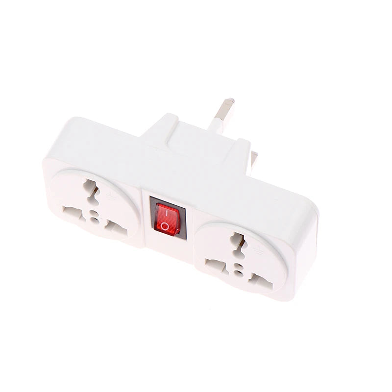 UK/EU Plug Adapter with Switch Universal Extension Socket 10A 250V