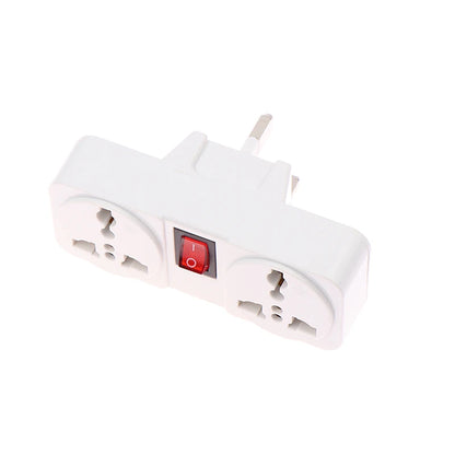 UK/EU Plug Adapter with Switch Universal Extension Socket 10A 250V