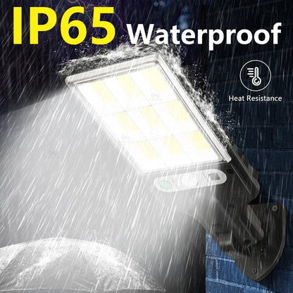 Solar LED Wall Light Outdoor — Motion Sensor, IP65 Waterproof, 3-Mode, 18650 Battery | Garden Street Security Lamp