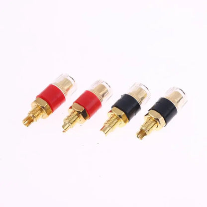 4/10Pcs Brass Terminal Connector With Transparent Shell Banana Plug Socket 4mm Gold Plated HIFI Ser Amplifier Binding Posts