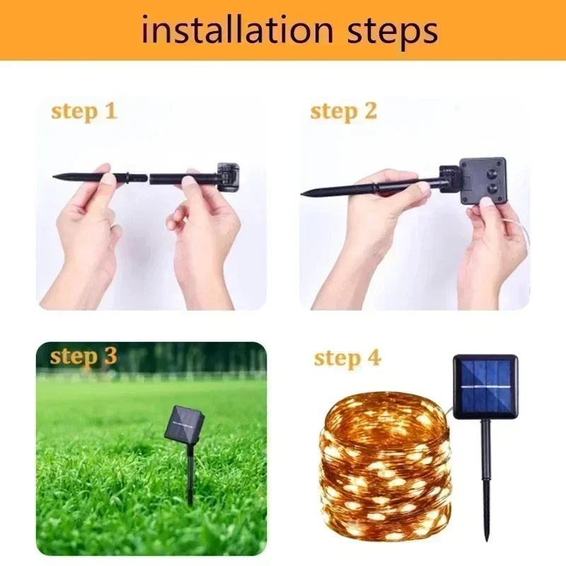 7M/12M/22/32M Solar Led Fairy Light Outdoor Festoon Led Waterproof Garland String Lights Christmas Party Garden Solar Lamp Decor