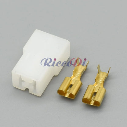 2-Pin Automotive Connector Set — Male & Female 6.3mm Socket 180924-5 / 180923-5