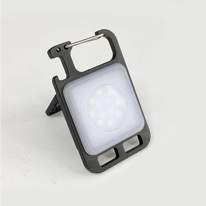 Mini Portable Multifunction Keychain Flashlight 4 Light Modes Built In Battery USB Rechargeable Strong Magnetic Work Light