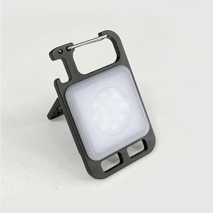 Mini Portable Multifunction Keychain Flashlight 4 Light Modes Built In Battery USB Rechargeable Strong Magnetic Work Light