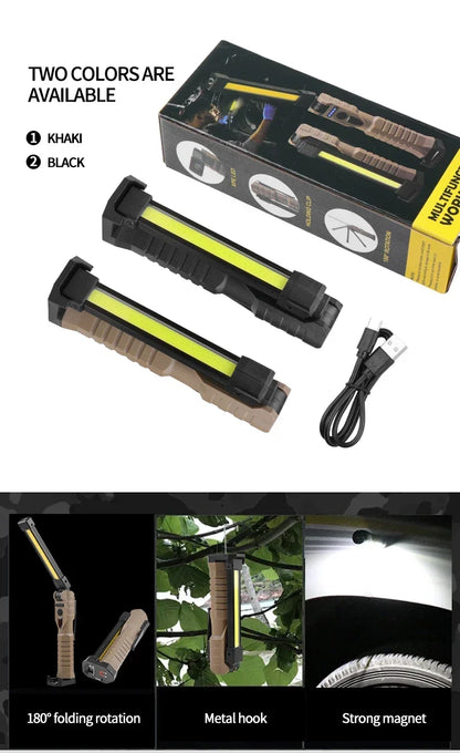 Portable Folding COB XPE LED Work Light Rechargeable Inspection Lamp
