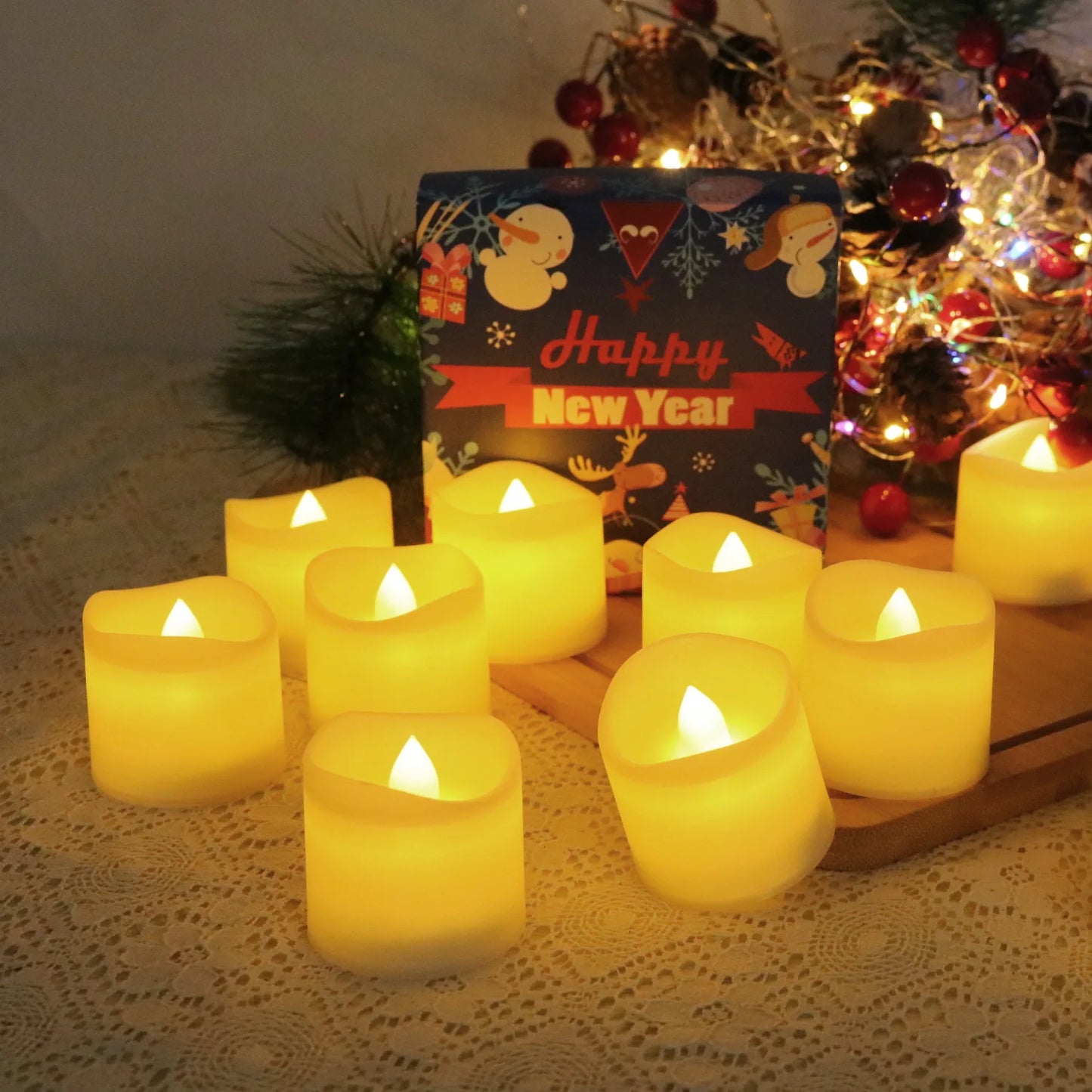 Flameless LED Candle Lights Creative Wishing Led Tea Lamp Warm White Halloween Wedding Christmas Decoration Candle Light