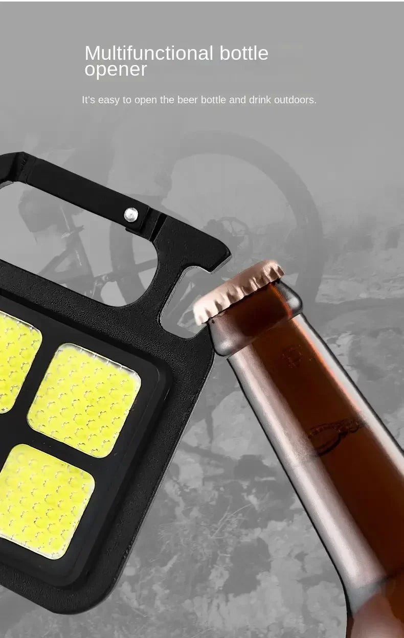 Rechargeable LED Pocket Flashlight Folding Bracket Keychain Light