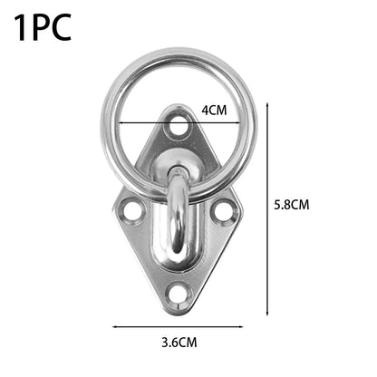 Heavy Duty Stainless Steel Pad Eye Plate – Rhombic Boat Wall & Ceiling Mount Hook Ring for Sun Shade Sail & Hammock