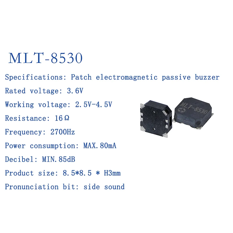 Active and Passive Electromagnetic Patch Buzzers MLT-4020 MLT-5018 MLT-5020 MLT-5030 5525 7525 8530 8540 9025 9032 9045 MLT9650
