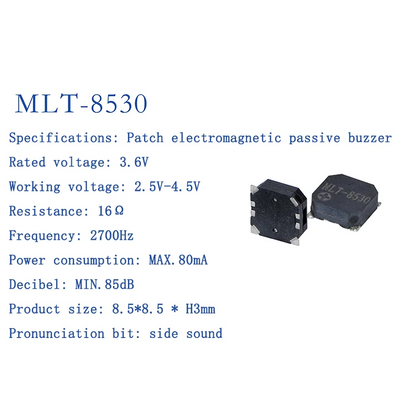 Active and Passive Electromagnetic Patch Buzzers MLT-4020 MLT-5018 MLT-5020 MLT-5030 5525 7525 8530 8540 9025 9032 9045 MLT9650