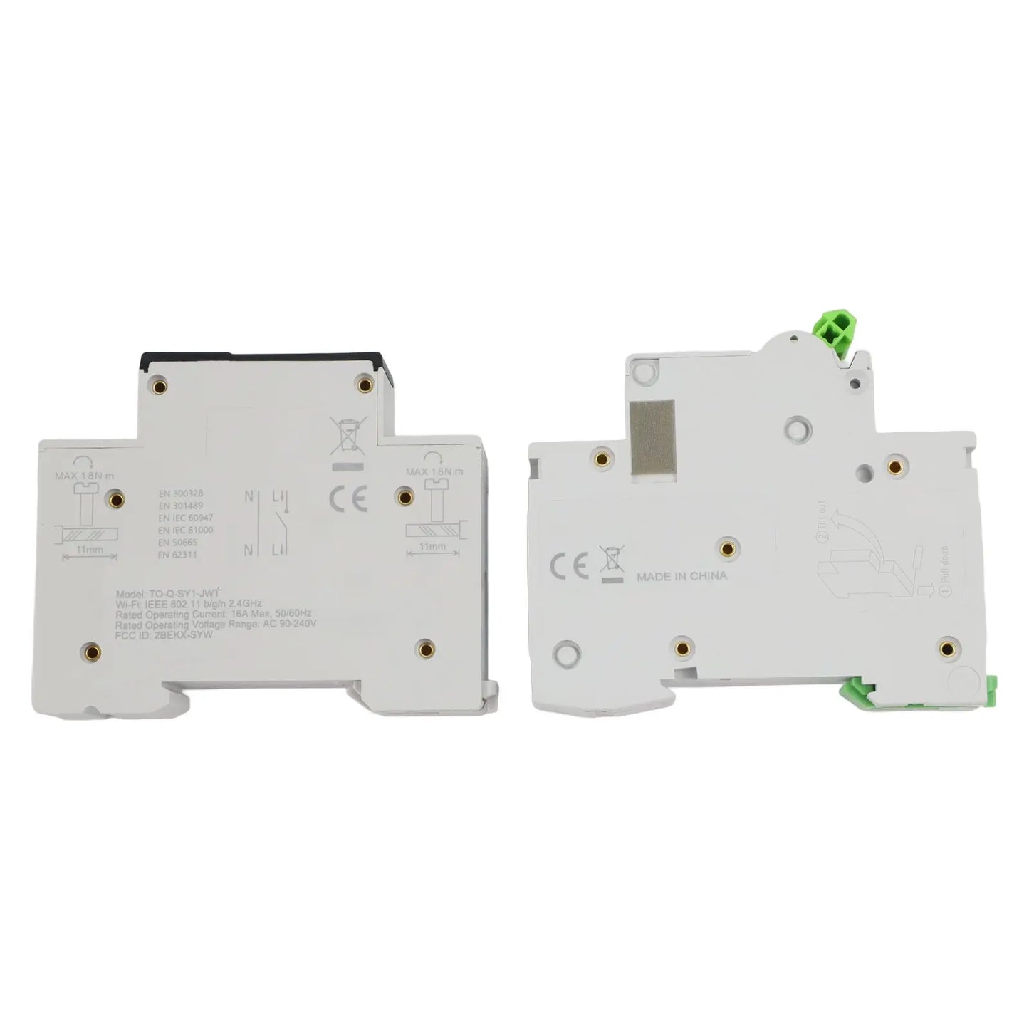 Smart WiFi Circuit Breaker Switch for DIN Rail Installation with Multi Function Timer and Real Time Energy Usage Insights