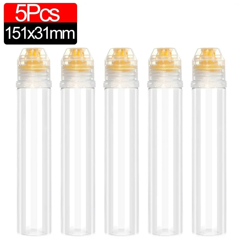 5/1pc Plastic Honey Squeeze Bottle Salad Dressing Dispensers Refillable Condiment Containers Flip Cap Syrup/Sauce/Oil Squeezable