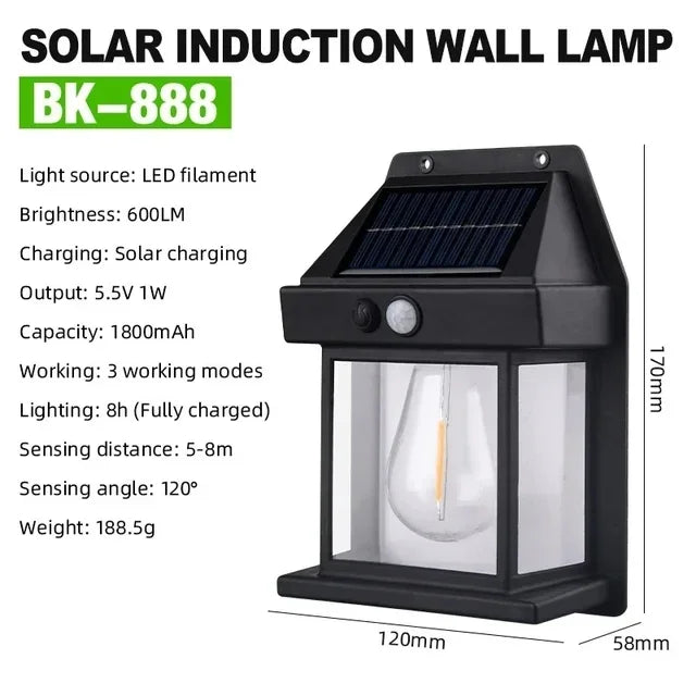 KDULIT Solar Wall Light Outdoor — Motion Sensor, Dusk-to-Dawn, IP55 Waterproof | 3.2V 3W Security Garden Lamp