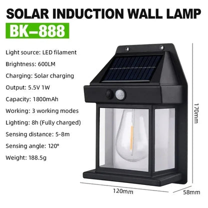 KDULIT Solar Wall Light Outdoor — Motion Sensor, Dusk-to-Dawn, IP55 Waterproof | 3.2V 3W Security Garden Lamp