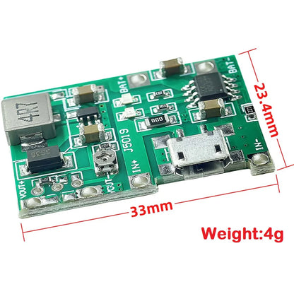 3.7V/4.2V to 5V/9V 2A Adjustable Step-Up Charger Module for 18650 Lithium Li-ion Battery