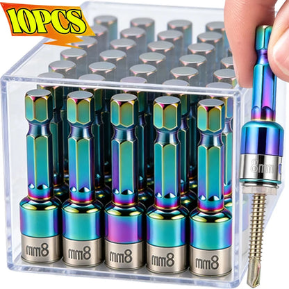 Stainless Steel Sleeve Wrench Hexagonal Shank Impact Sockets Spanner Power Drills Converter Ratchet Socket Batch Adapter Tools