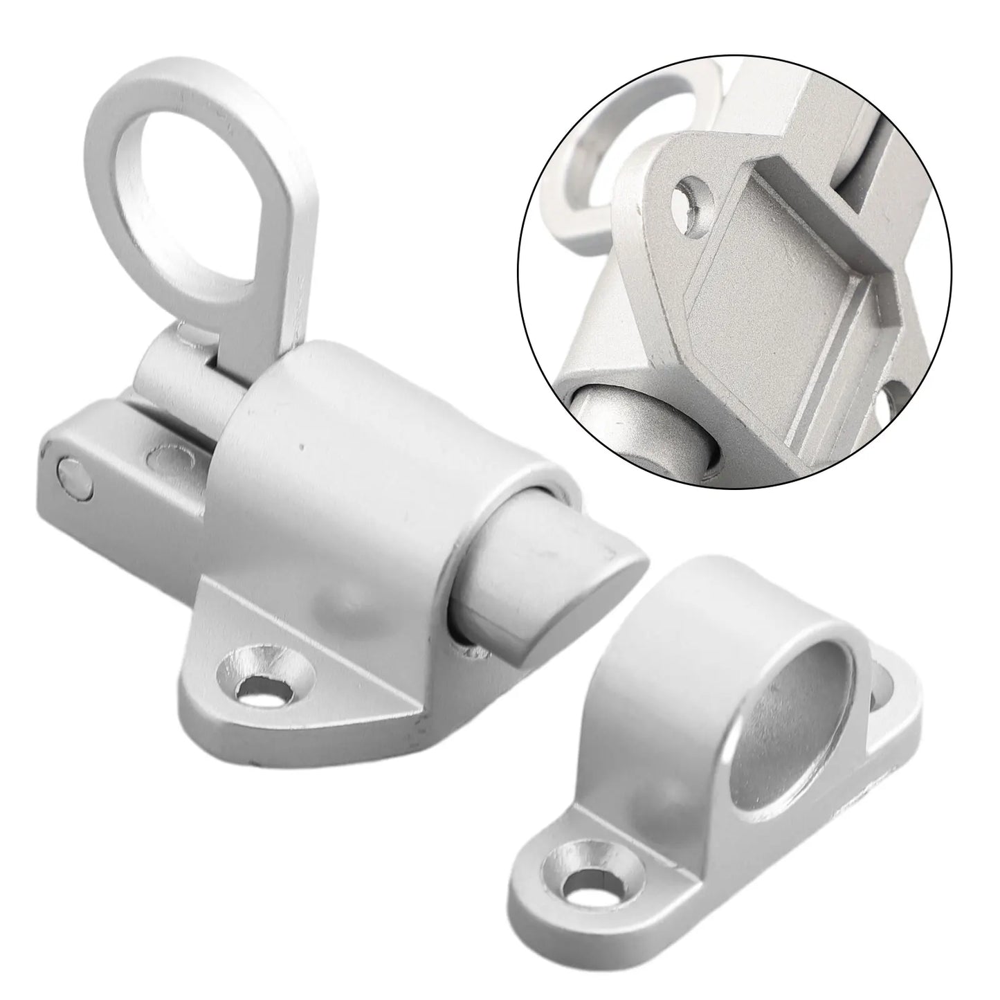 New Latch Bolt Garden Home Pull ring Bounce Gate Door Pull Ring Bounce Hardware Tool Useful Aluminum Alloy Screws