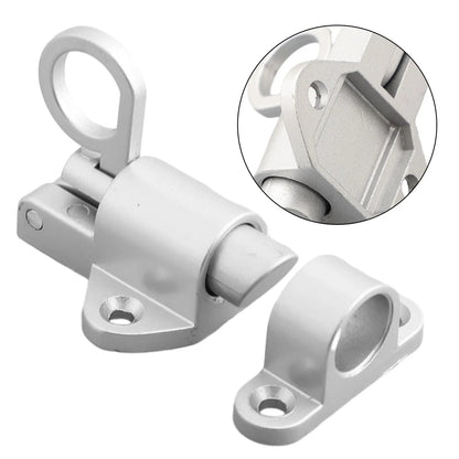 New Latch Bolt Garden Home Pull ring Bounce Gate Door Pull Ring Bounce Hardware Tool Useful Aluminum Alloy Screws