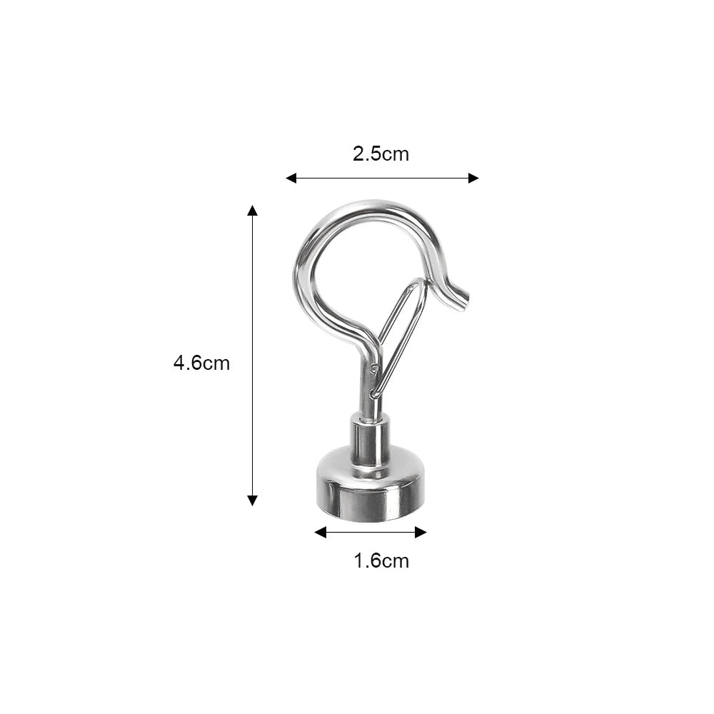 10/1Pcs Magnetic Hook Elastic Hook Press Household Magnetic Buckle Wholesale NdFeB Strong Magnet Keychain Magnet Hook Hardware