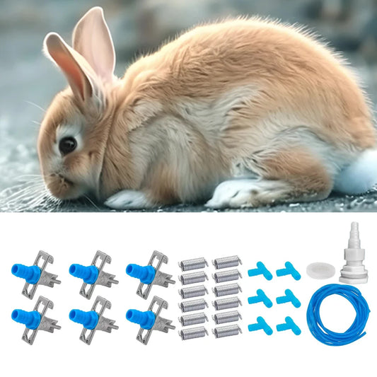 24pcs/Set Rabbit Drinking Fountain With Double Spring Duckbill Spout For Breeding And Cage Use Plastic