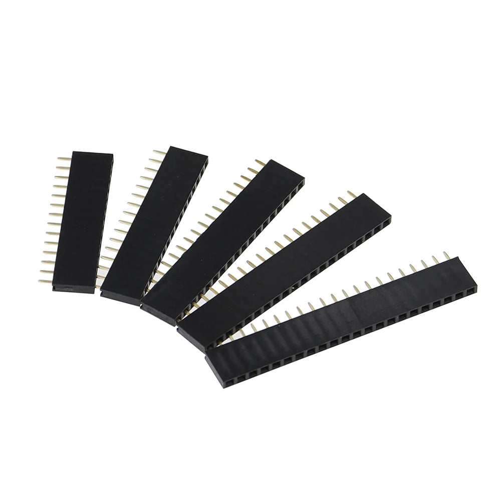 5PCS Single Row Female Pin Header Socket 2.54mm Pitch 1-40P Connector