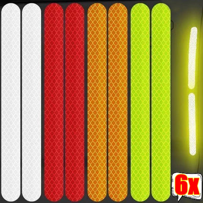 Car Reflective Safety Strip Stickers Rearview Mirror Warning Tape 6/2PCS