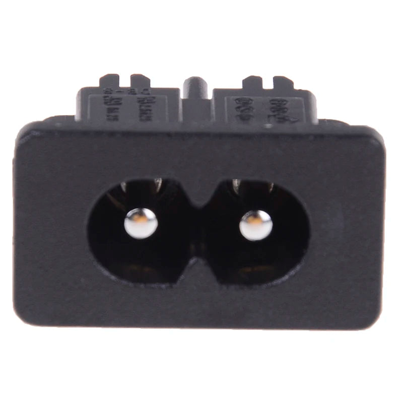 New 5Pcs IE320 C8 Power Plug AC250v 2.5a Iec320 C8 Male 2 Pins Power Inlet Socket Contor