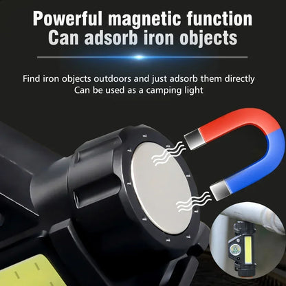 Rechargeable LED Headlamp XPE COB Work Light with Tail Magnet